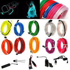 LED-Licht leuchten Neon EL Wire Strip Seil Tube Auto Tanzparty + Controller