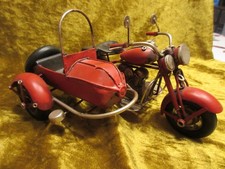 Deko Motorrad aus Metall mit Beiwagen Länge 19 cm