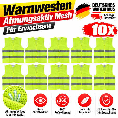 Stück warnwesten gelb - 10,