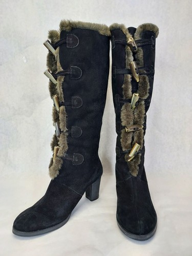 Vianni suede leather knee high - leather,