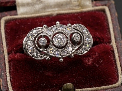 Ring antik 585 - 585, weißgold