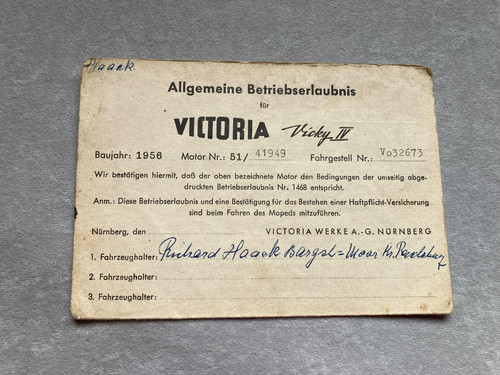 Betriebserlaubnis victoria - betriebserlaubnis,