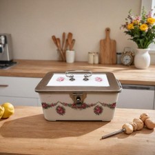 Antike Keksdose im Jugendstil um 1910 – Rosendekor & Metallmontur