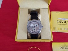 Invicta Angel Full Set, Damen Chronograph, Silikonarmband schwarz,Steinchen,...