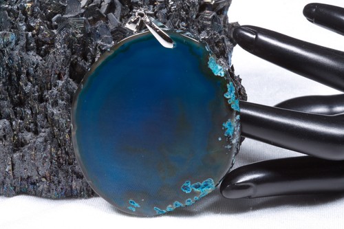 Edelstein achat anhänger blau - achat,