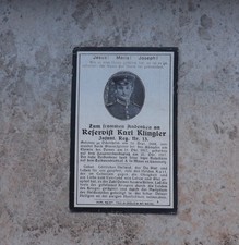Sterbebild 1 WK WW 1 Reservist