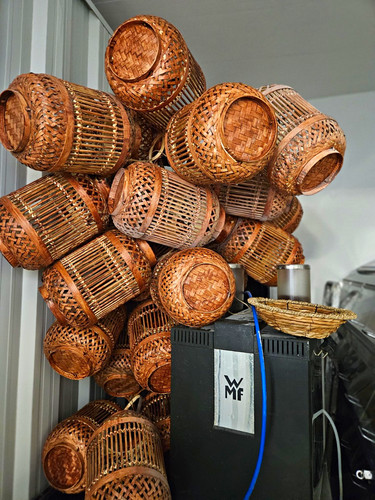 Rattan dekokorb rund - dekokorb, braun