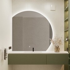 Badspiegel Halbrund mit LED