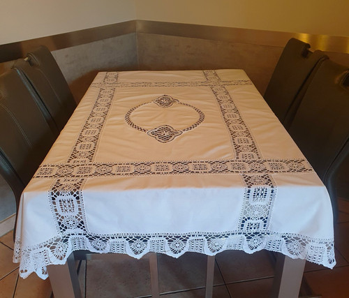 Weiße tischdecke 170 - 170, 130