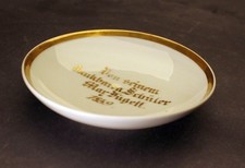 Antik Biedermeier Porzellan Teller Andenkenteller mit Golddekor 1859