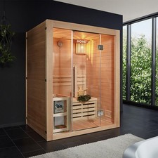 Sauna Saunakabine traditionell Heimsauna Massivholz 3 Personen OUTLETWARE 