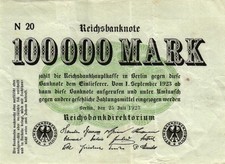 Ro 90b 100000 Mark 1923 FZ:N BZ:20