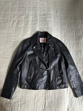 Levi's Damen Lederjacke Bikerjacke Ziegenleder Gr.M schwarz
