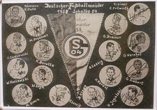 Schalke Collage Deutscher Meister 1958 XXL Foto 27x19 Wimpel Fußball FPRF9