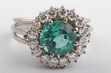 Turmalin Ring 16 Brillanten