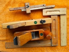 original ULMIA: Doppelhandhobel, Simshobel, Holzwinkel 25 cm, 35 cm, Streichmaß