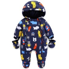 Baby Winter Overall Mit Kapuze Schneeanzüge mit Handschuhen und Füßlinge Mädchen