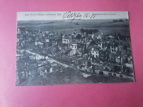 Gerdauen zerstörung 1915 - ak, "gerdauen