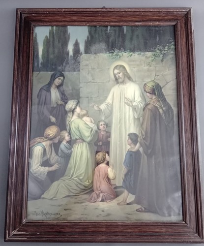 Altes gerahmtes bild jesus - altes,