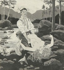 FRANZ VON BAYROS - Die Nixe - Radierung - um 1920