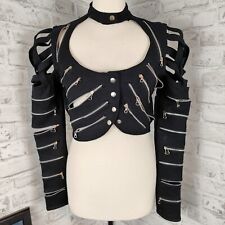 Unzipped Jacke Reißverschlüsse schwarz stagewear Steampunk Gothic High Fashion