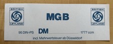 Verkaufsschild MG B British