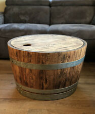 Weinfass Couchtisch mit Holzdeckel rustikal | Wohnzimmertisch | Beistelltisch