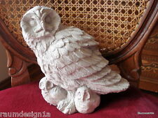 Stucco Gartenfigur Uhu Eule aus Beton 26cm hoch Aussenfigur Deko 150-309B Stuck