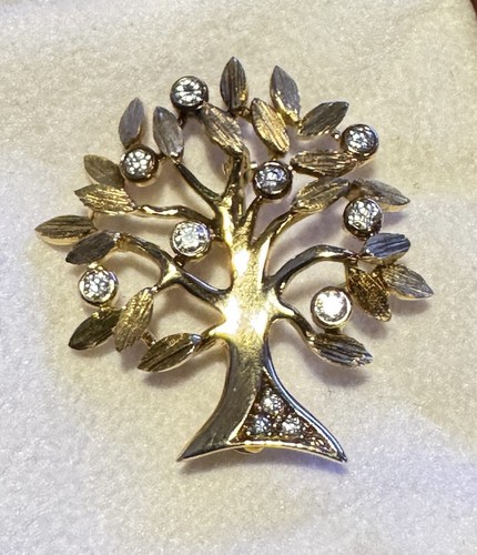 Gold brosche mit diamant - gold,