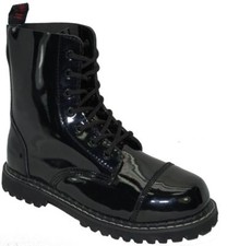 Inamagura 7 Loch Boot Black Patent 11F1011