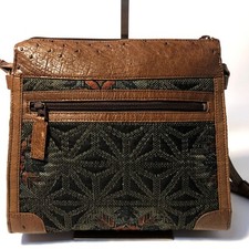 Echtes Straußenleder & Damast