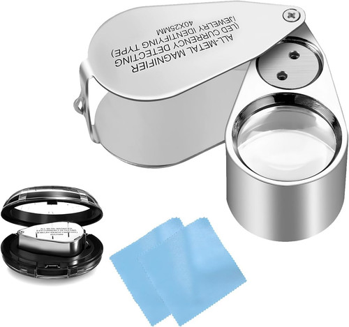 Juwelierlupe 40x mit led - juwelierlupe,