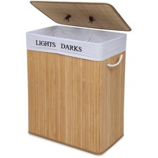 Wäschekorb bambus 100l mit - wäschekorb,
