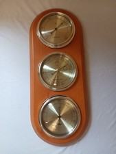 Wetterstation 3-teilig auf Kirschholz Innen  Barometer Hygrometer Thermometer