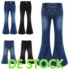 DE Mädchen Schlaghose Jeans Weites Denim Hose Ausgestellt Bootcut Freizeithose