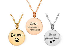 Asche Medaillon rund + Kette