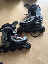 Inliner Inline-Skates, Verstellbare Größe 31-32-33-34 Street Fighter Grau