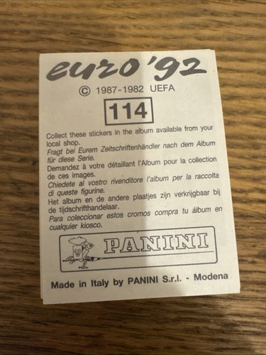 Panini uefa euro sticker - euro, 92