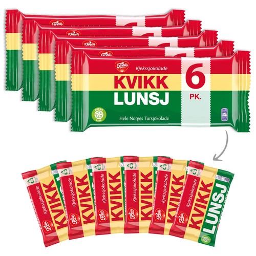 Freia kvikk lunsj 6er pack - freia, 5x