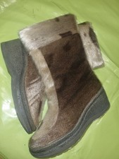 Echt Seehund Fell Stiefel Damen  Biberlamm gefüttert Gr.36,5 UK 3,5