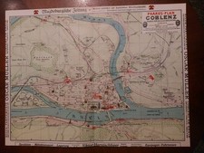 Orig.(1912) Pharus Stadtplan COBLENZ  Hauptstadt der Preußischen Rheinprovinz
