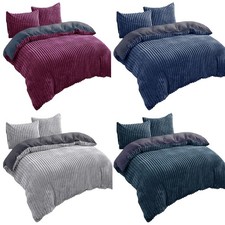 Winter Bettwäsche Teddy Plüsch Nicki Cashmere Touch Cord Optik Warm Coral Fleece