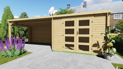 Gartenhaus holz 7x2 - holz, 7x2,4