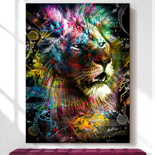 Wandbild löwe pop art - wandbild,