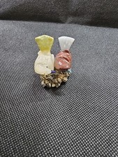 Edelstein Vogel Paar  Edelsteintier Tiergravur aus Peru 3-4cm.