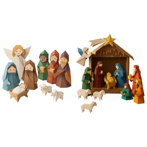 Weihnachtskrippe aus papier - weihnachtskrippe,