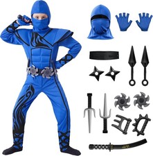 Ninja Kostüm Blau Kinder