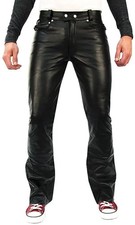 Schwarzes Herren Leder Hose