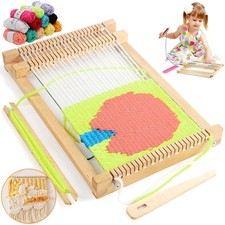 Webrahmen mit Häkelnadel Holz