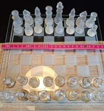 Glas schachspiel 25x25 cm - 25x25,
